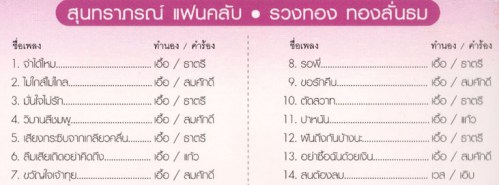 สุนทราภรณ์แฟนคลับ - รวงทอง ทองลั่นธม (จำได้ไหม) VCD1045-web2